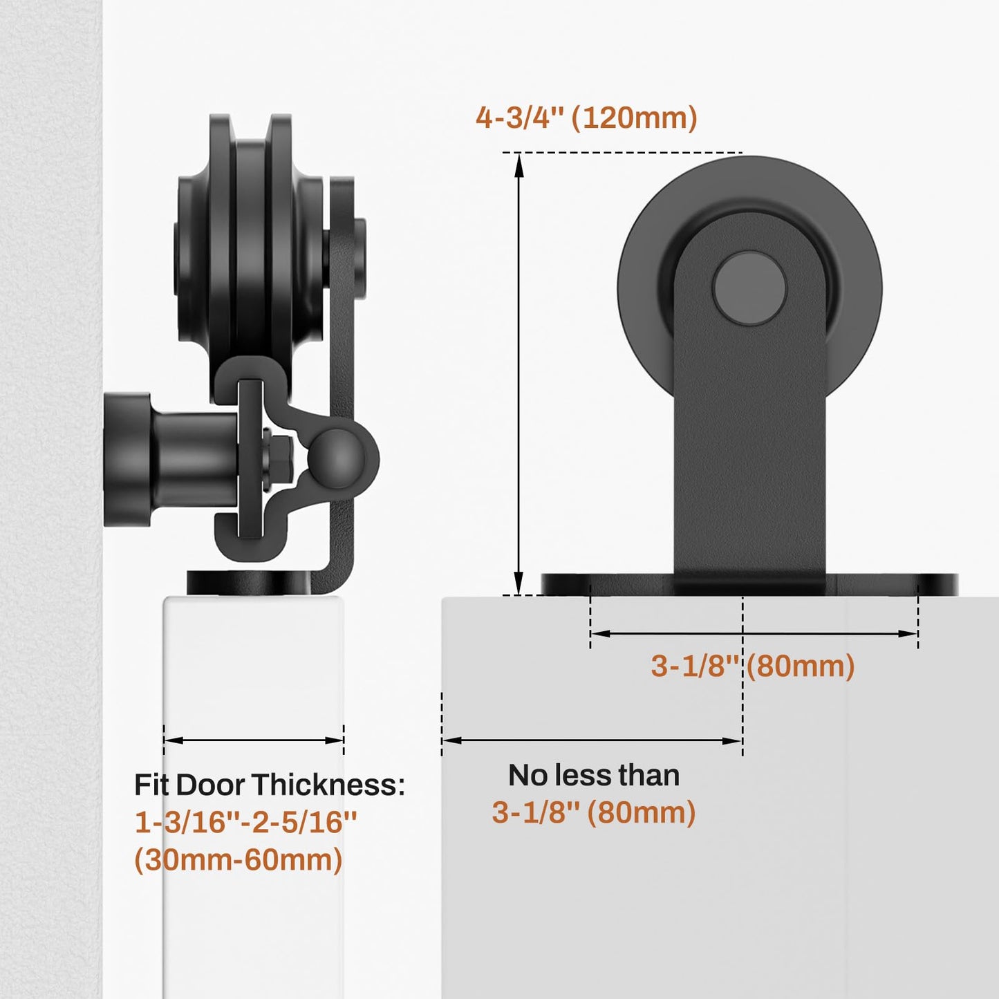 WINOVERCO Barn Door Hardware kit 6FT(Whole Set Include Sliding Barn Door Track Kit & Barn Door Handle & Floor Guide) for Single Door-Heavy Duty