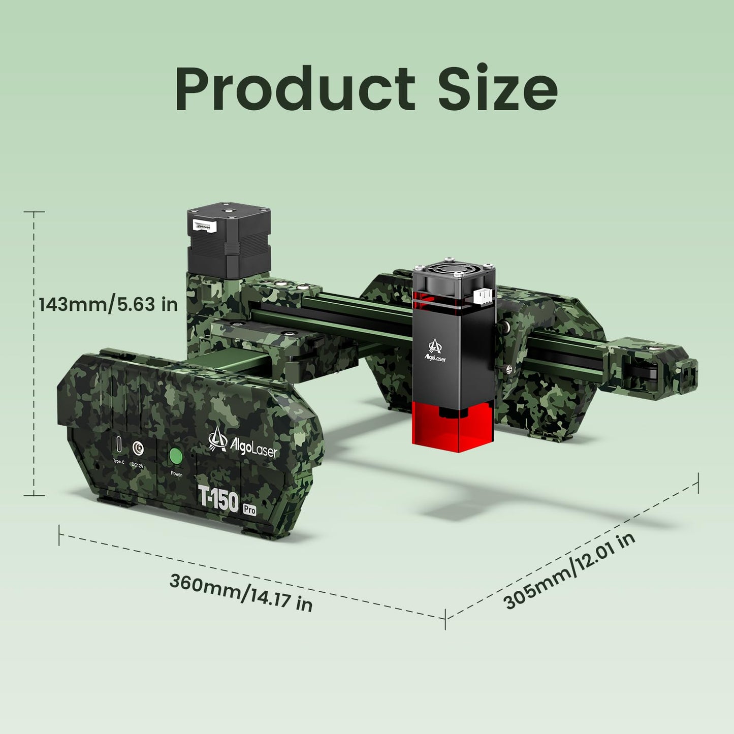 AlgoLaser 3W Mini Laser Engraver Machine - Portable Laser Engraver for Beginner & DIY, Tank-Style Design 8000mm/min High Speed & 150x150mm Engraving Area & Tilt Detection, 3000mW