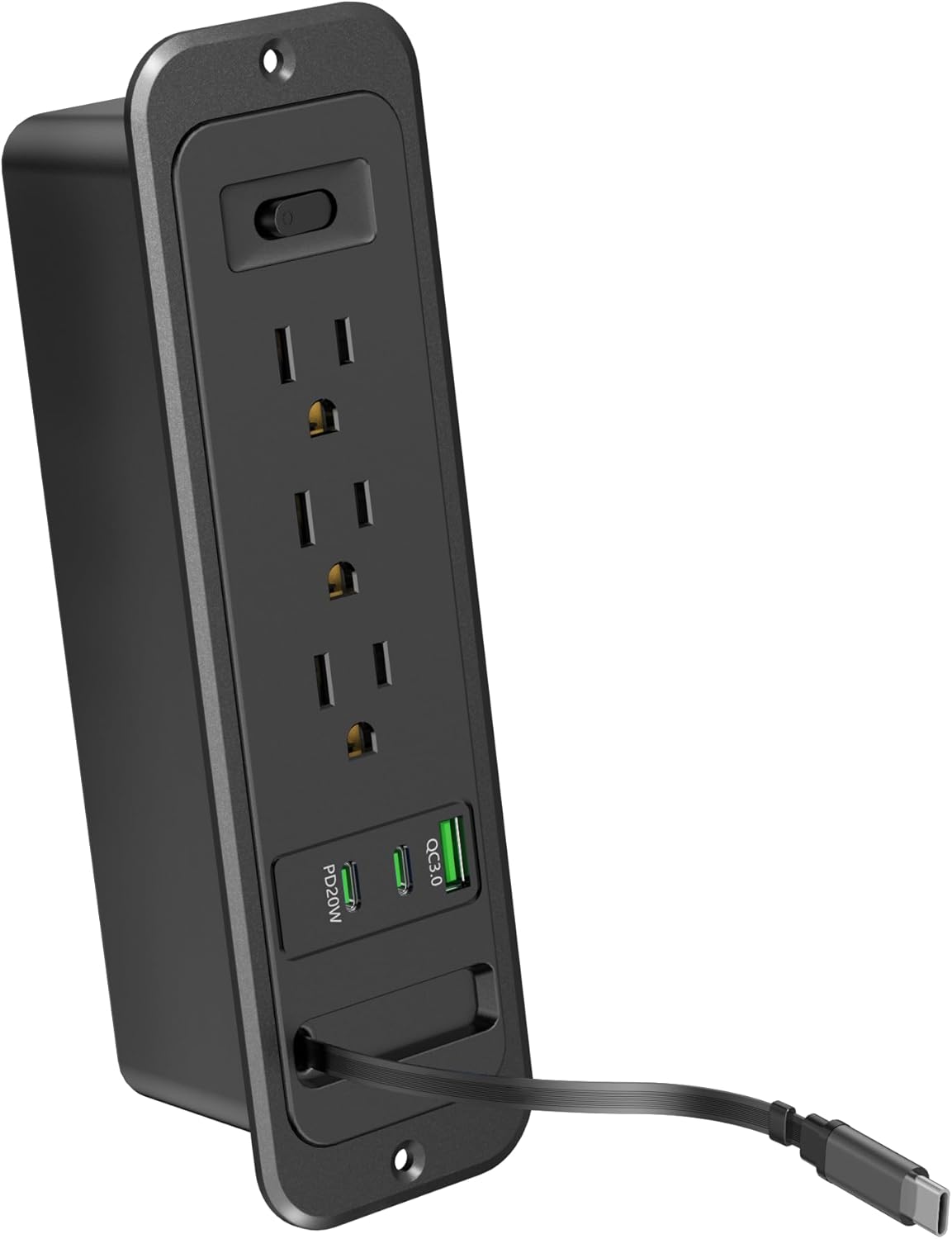 Jgstkcity Cable,2 20W Countertop Table,3 6FT-20W Recessed Power Strip with Retractable USB C PD USB C,Flush Mount
