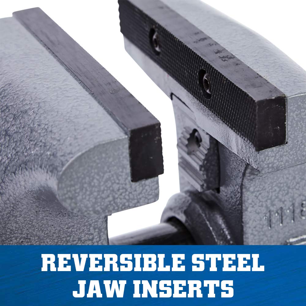 Wilton Tradesman Bench Vise, 6-1/2" Jaw (Width-6", Max Opening-4") Throat (Model 1765), Gray