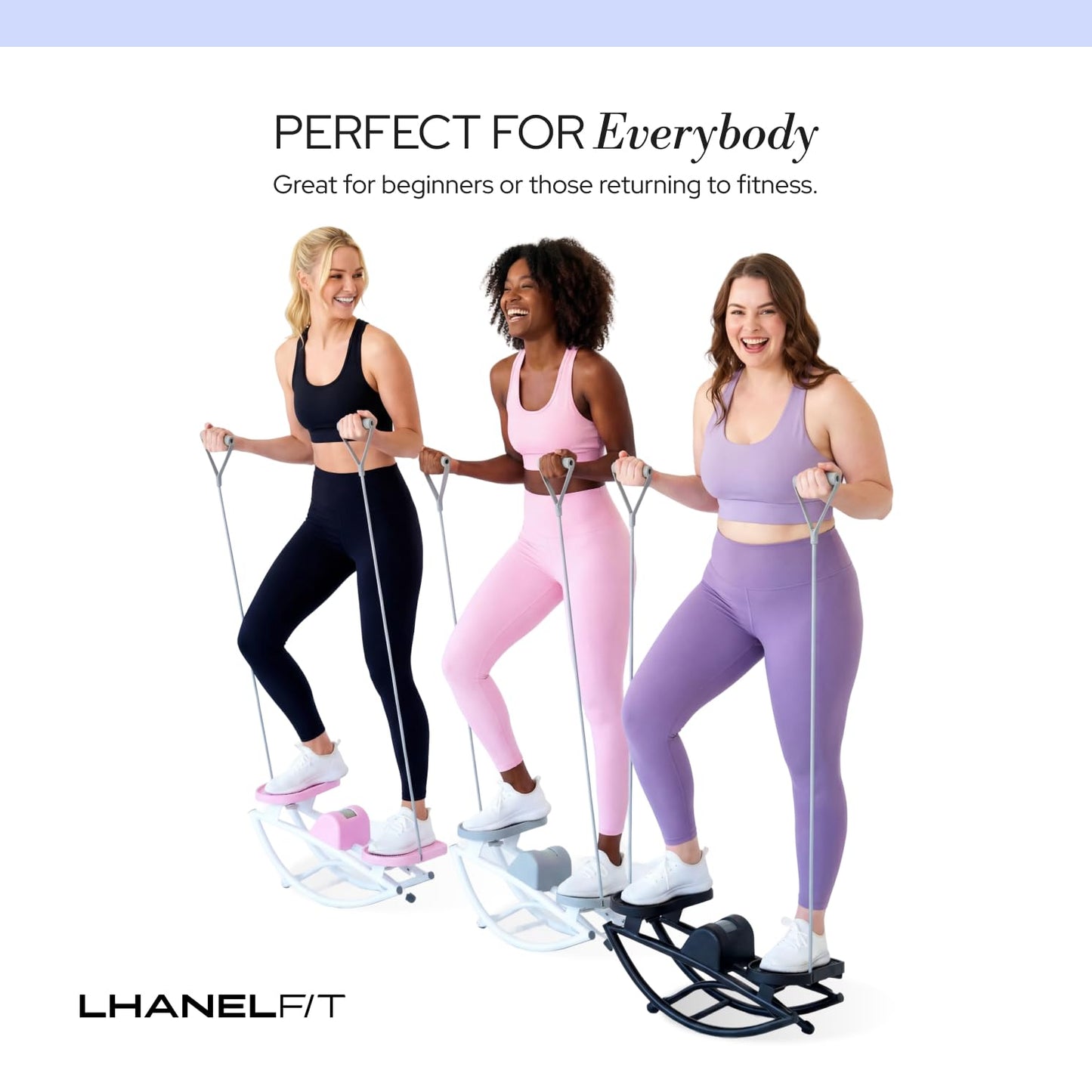 LhanelFit The Rock Stepper - Side to Side Rocking Stepper Machine for Home Workouts - Low Impact Indoor Cardio Leg Glute and Core Training - Quiet Compact Step Rocker Exercise Equipment (Pink)