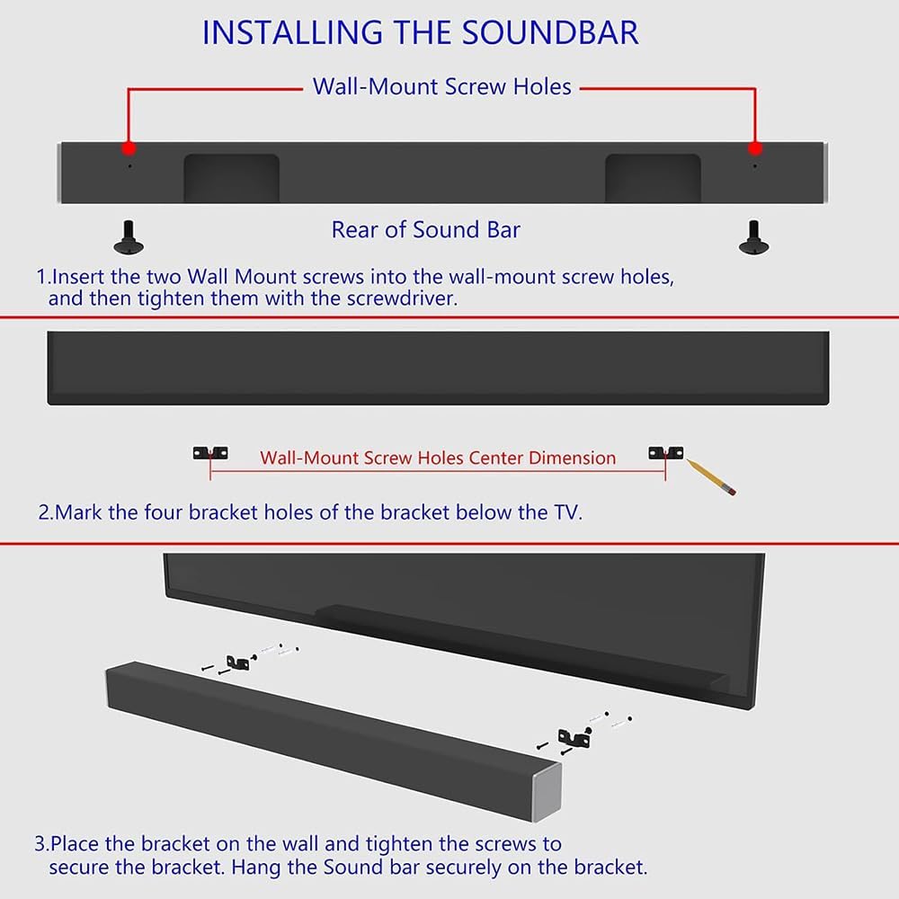 ZYAMY 2-Pack Soundbar Mounting Brackets for TV Installation