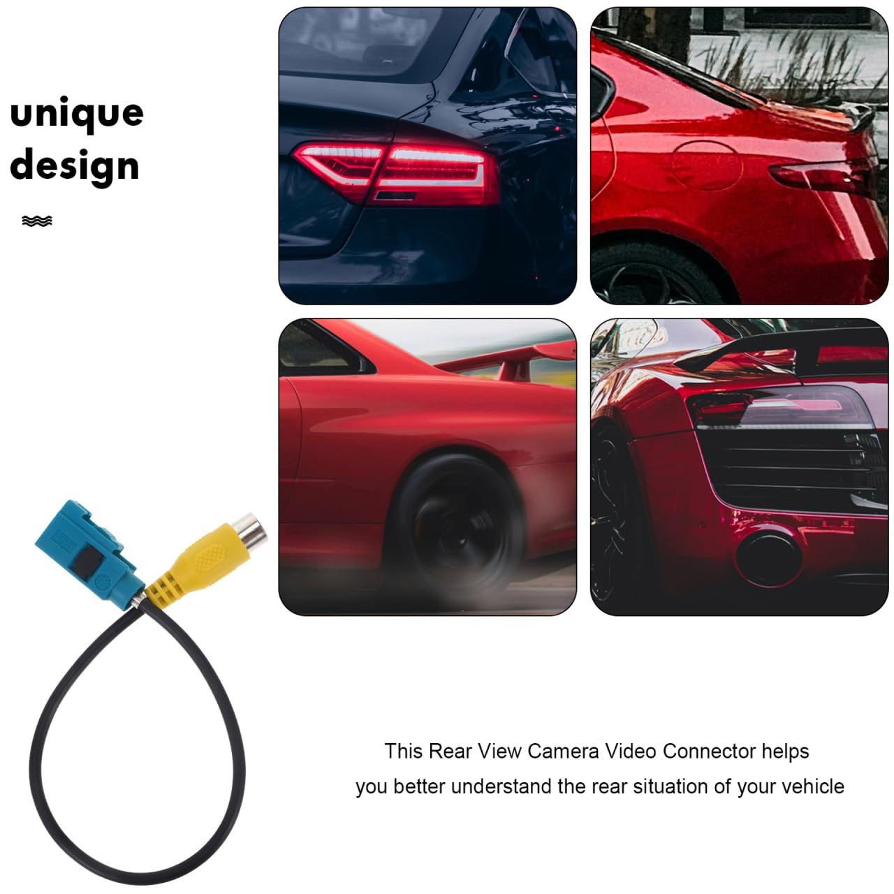 Generic Backup Camera Video Harness Adapter for Navigation Durable Reverse Display Connector for Cars High-Definition