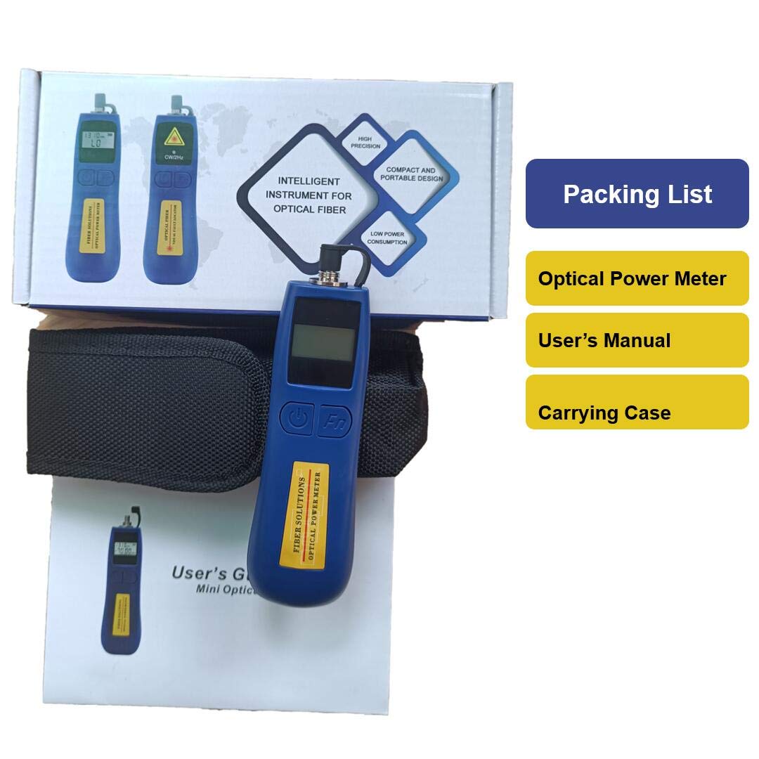 QIIRUN TL537 Optical Power Meter — Fiber Light Meter -70~+10 dBm with 6 Calibrated Wavelengths, FC/SC/ST Universal Interface, 68g Lightweight Fiber Optic Tester for FTTH Splicing & Maintenance