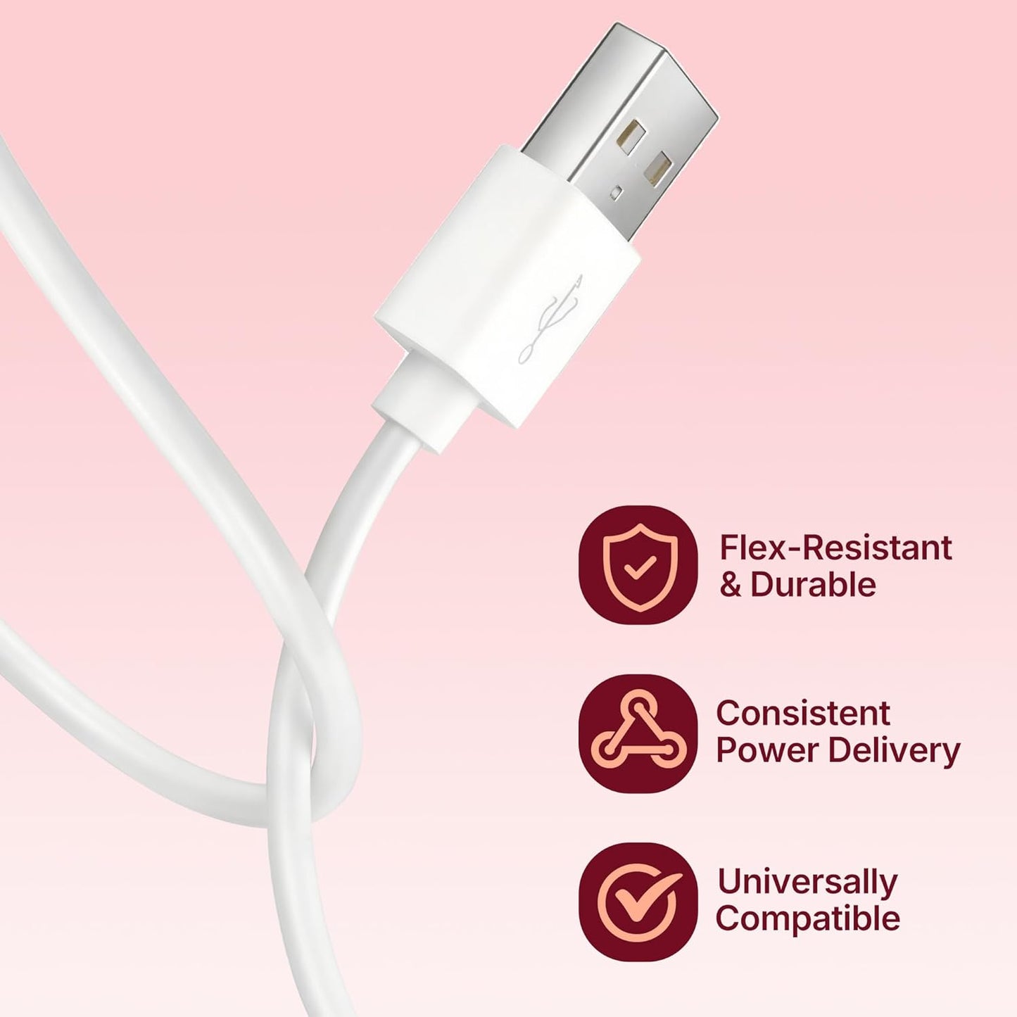 MSUALZO 2.7FT 1-Pin 5V/1A Rose Charger Replacement Single Point Magnetic USB Charger Cable, USB Magnetic Charger