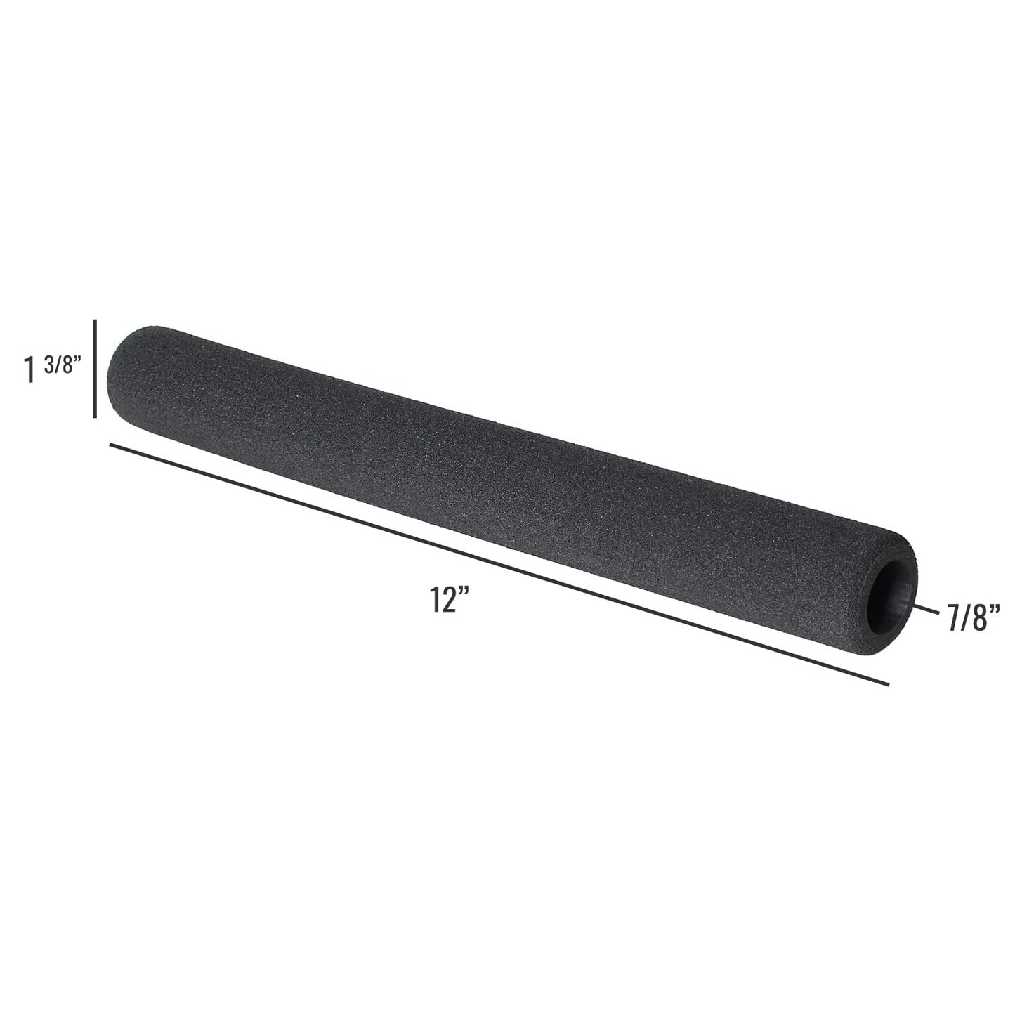 MABIS Foam Hand Grip Replacement for Standard Handle Canes, Thick Cushioned Foam, Black