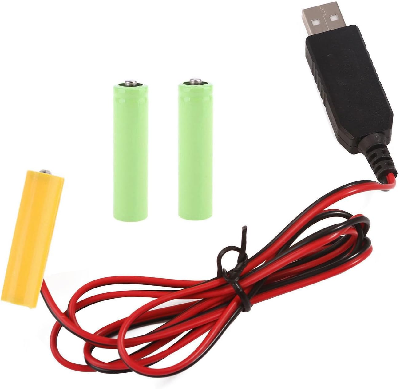 RUINBNC 5v 4.5v (100 200cm USB to Aa Battery Eliminators, to Power Converter with Fake Battery, USB Aa Eliminators