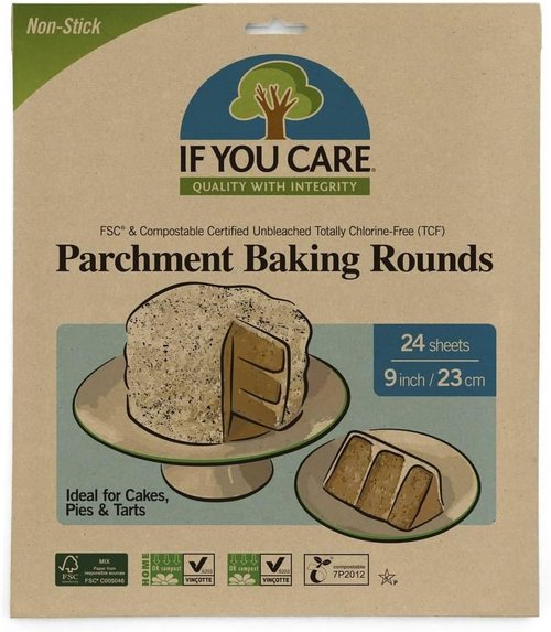 If You Care Parchment Paper Rounds - Unbleached, Greaseproof Baking Liners | 9-Inch, Pack of 24