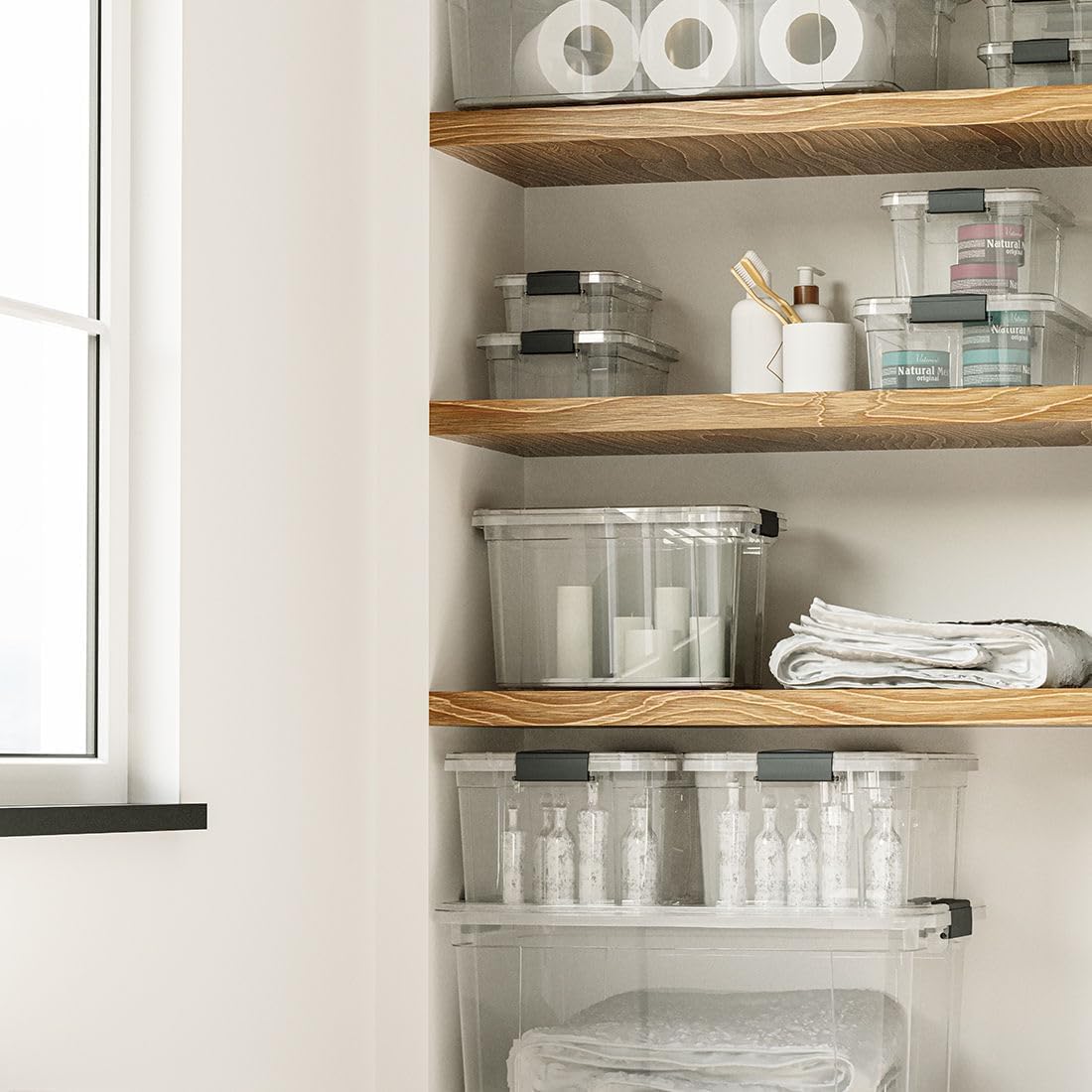 Superio Storage Bins - 10 Pack Clear Organizing Boxes | 2.5 Qt Stackable, BPA-Free & Odor-Free