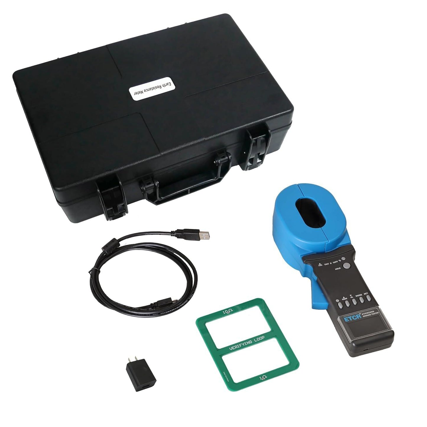 ETCR ETCR2200 1500Ω Clamp Ground Resistance Tester Earth Resistance Meter 0.010Ω-1500Ω, 0.00mA-40.0A with USB Interface