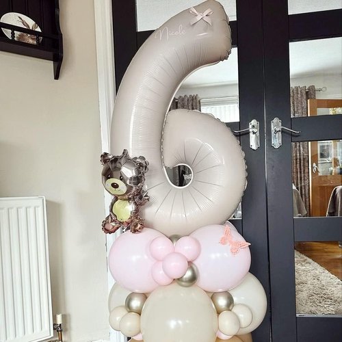 Beige 18 Birthday Balloons - 40 Inch Large Cream Foil Number 1 & 8 for 18th Anniversary Celebrations