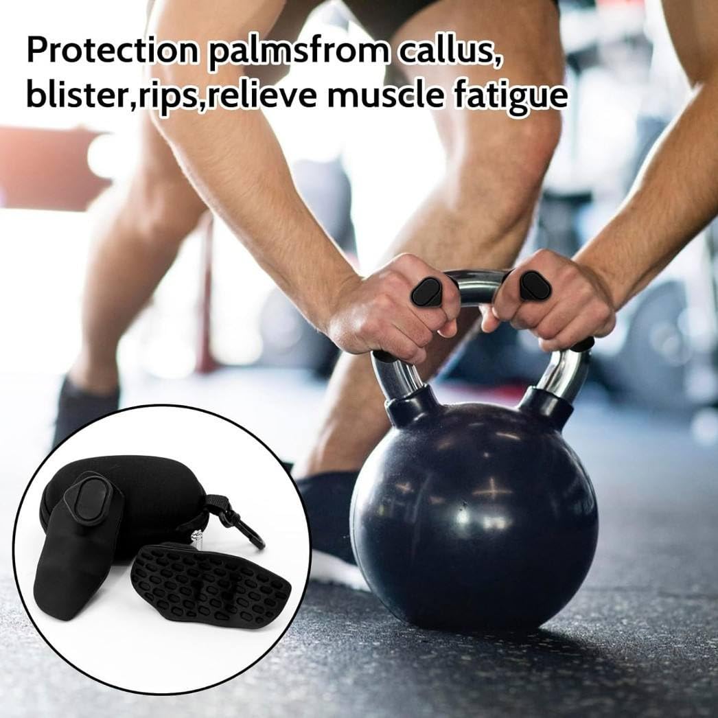 Anti-Slip Workout Grips - Silicone Dumbbell Bar Handle Grips | Weight Lifting Grips | Ergonomic Rubber Hand Protector Gloves | Ergonomic Palm Protection Glove for Gym Enthusiasts