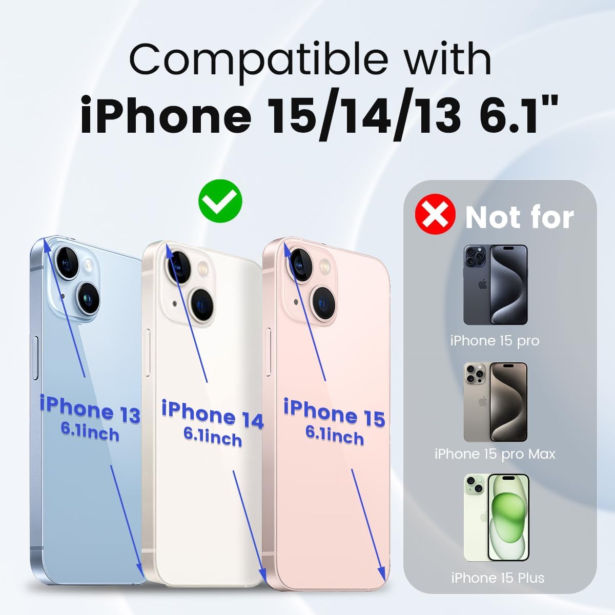 Ballaber 15 15/14/13 6.1 inch Compatible with iPhone for Men, Dual Layer Shockproof Full Body Cover Military Grade Drop