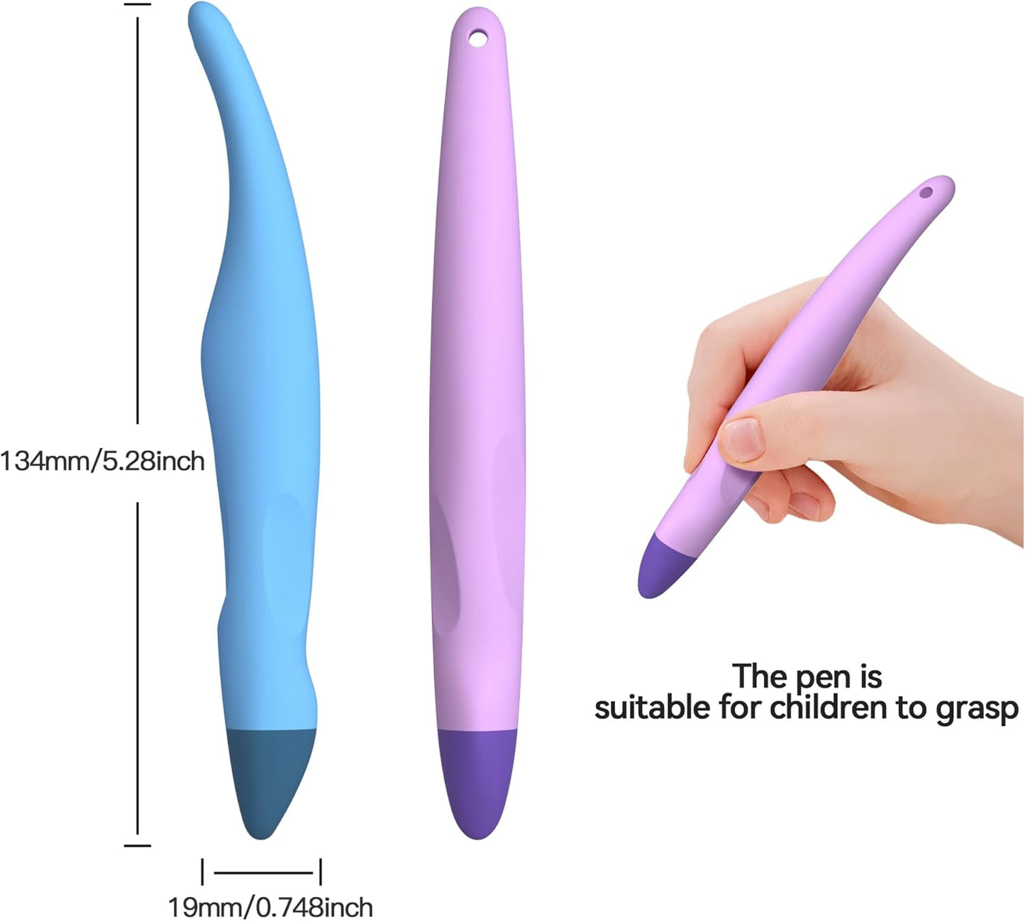 AWINNER 2 Pack Kid-Friendly Stylus Pens for Touch Screens,Tablet Stylus Pen Purple Blue Stylus Universal Touch Screen