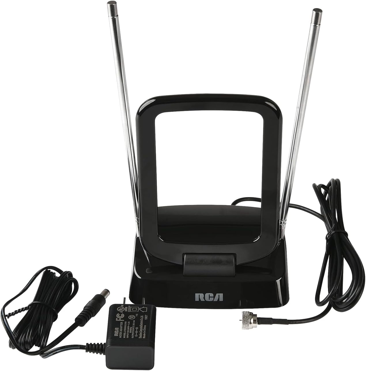 RCA ANT310Z Amplified Indoor FM and TV Antenna in Black