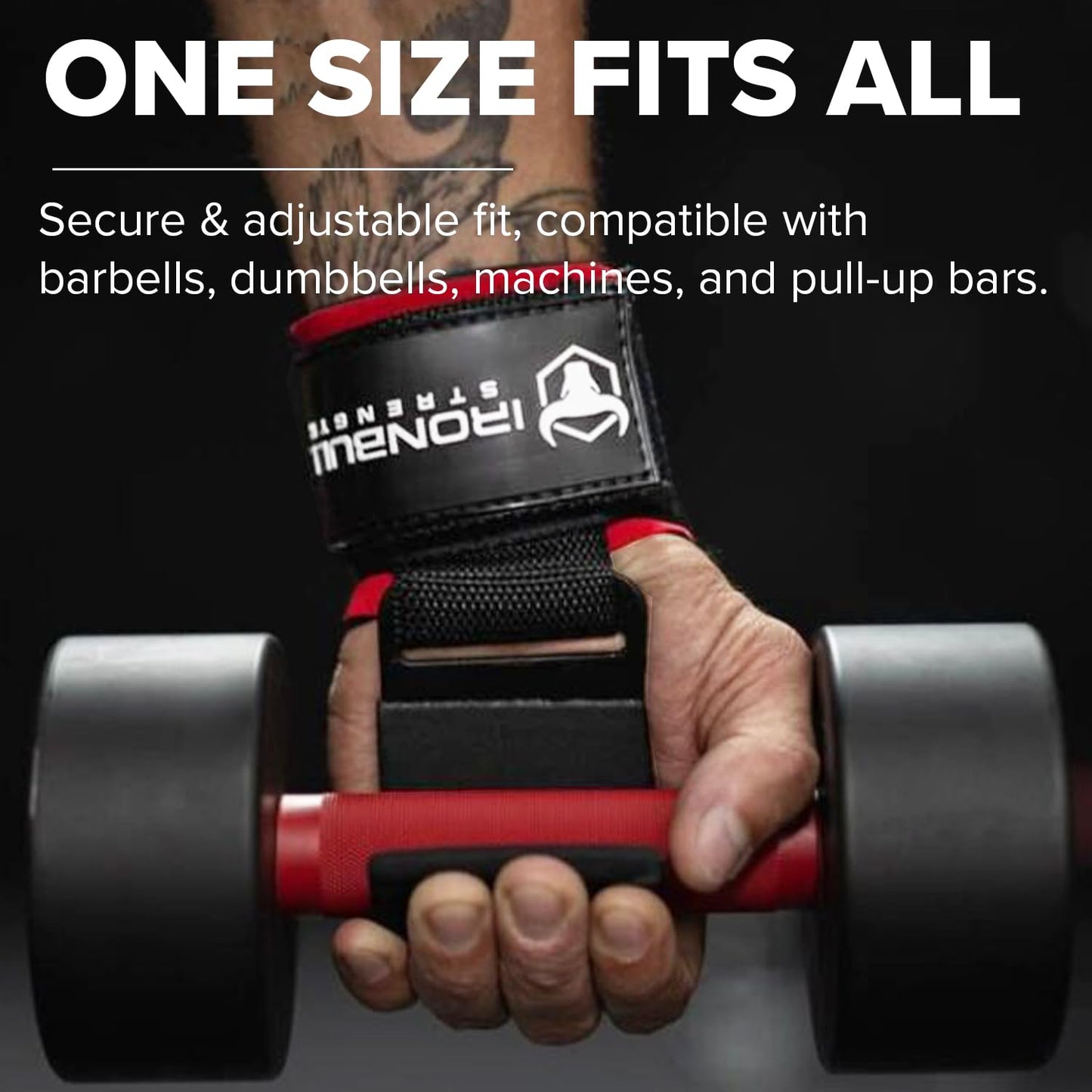 Weight Lifting Steel Hooks (Pair) – Heavy Duty Lifting Wrist Straps - Deadlift Straps for Powerlifting- Thick Padded Workout Hook – Weightlifting Gloves for Heavy Lifting (Black)