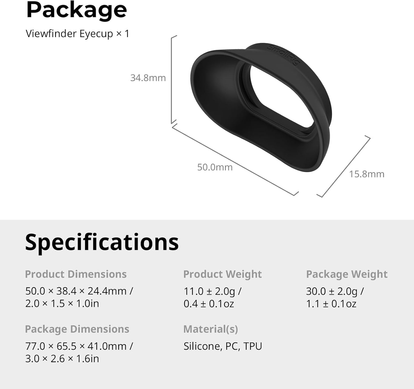 SMALLRIG FX2, 5975 Viewfinder Eyecup for Sony Soft Silicone Eye Cup Replacement, Anti-Glare Protection
