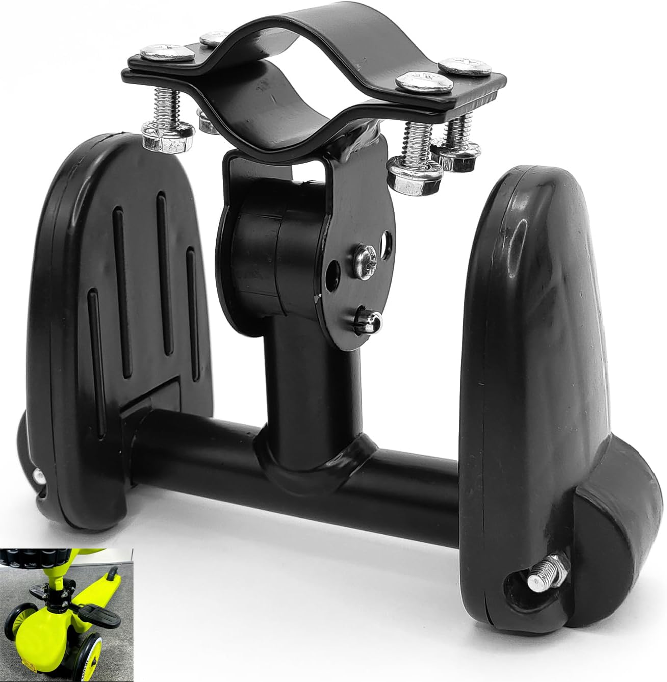 YehVeh Kick Scooters Footrest with Folding Foot Rest Pegs 3 Wheel Scooter Footrest Pedals for 3 Wheeled Scooter with Foldable Seat Front Mount Never Fall Down 2-in-1 Scooters