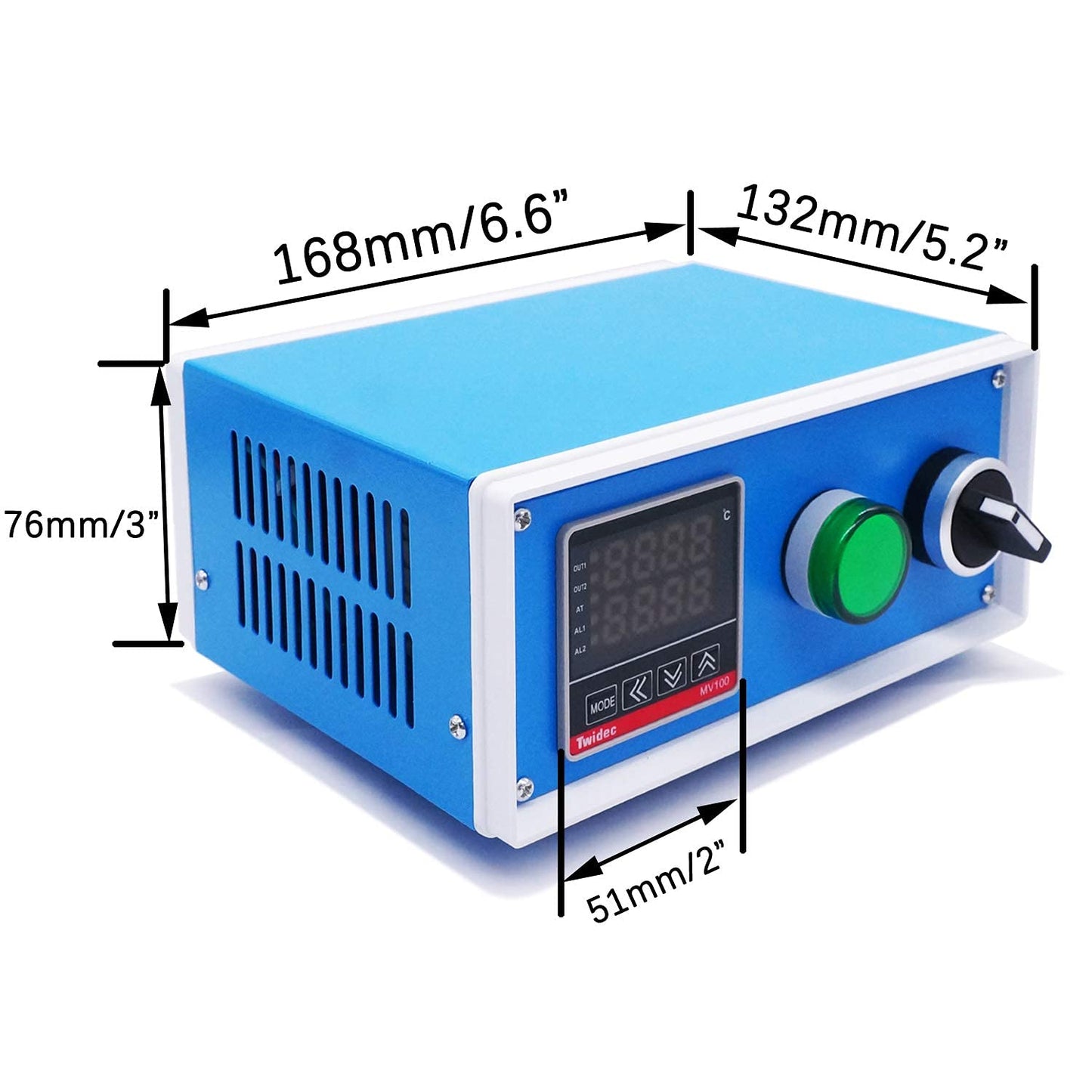 Twidec/Display PID Temperature Controllers Thermostat Box +2M NPT 1/2"inch (6X50MM) Pipe Thread K Type Temperature Sensor Probe