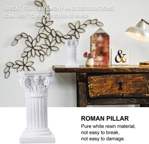 Etiger Roman Pillar - Greek Column Resin Statue | Elegant Centerpiece for Home & Garden Decor (White)