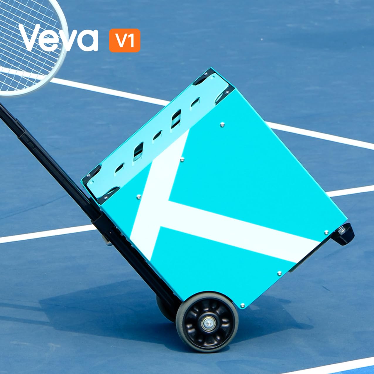 Veva V2 Portable Tennis Ball Machine with App & Remote, 68MPH Speed, 120-Ball Capacity, 4-8H Battery, Advanced Spin Control for Indoor/Outdoor Training (Refreshing Mint)