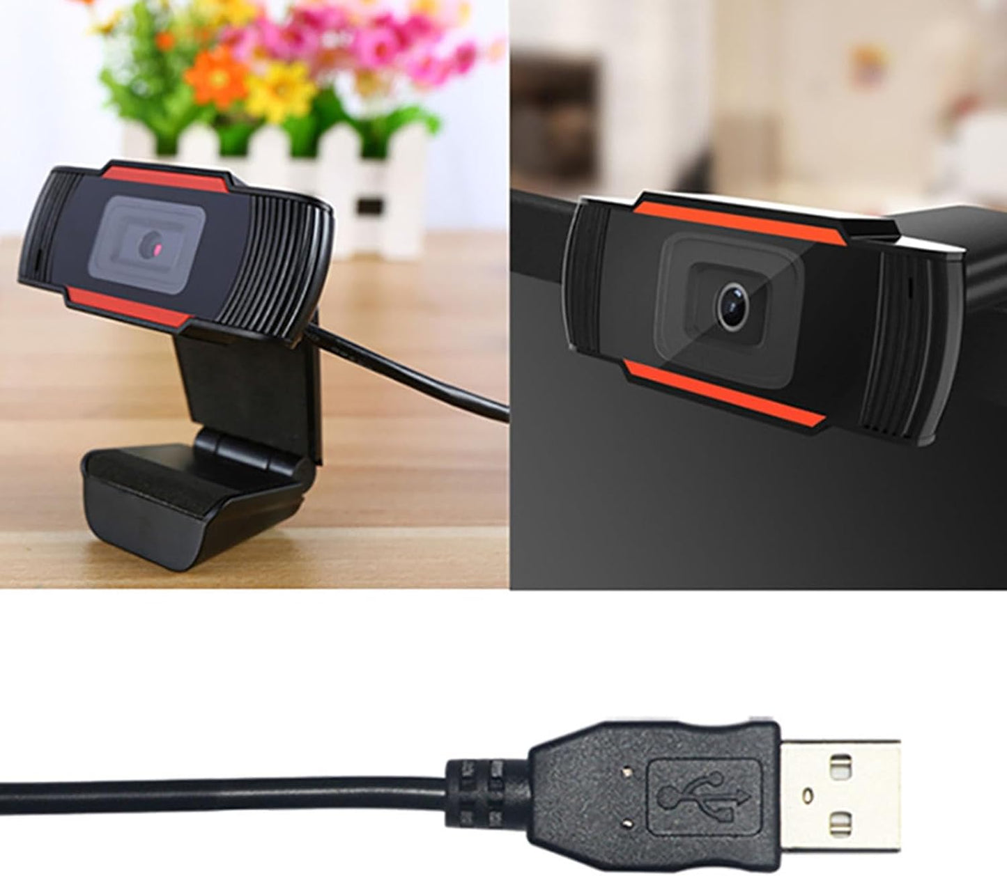 CENGNIAN 480P HD Webcam for PC with Microphone, Web Camera for Desktop/Laptop/Monitor/Mac, Autofocus USB Computer