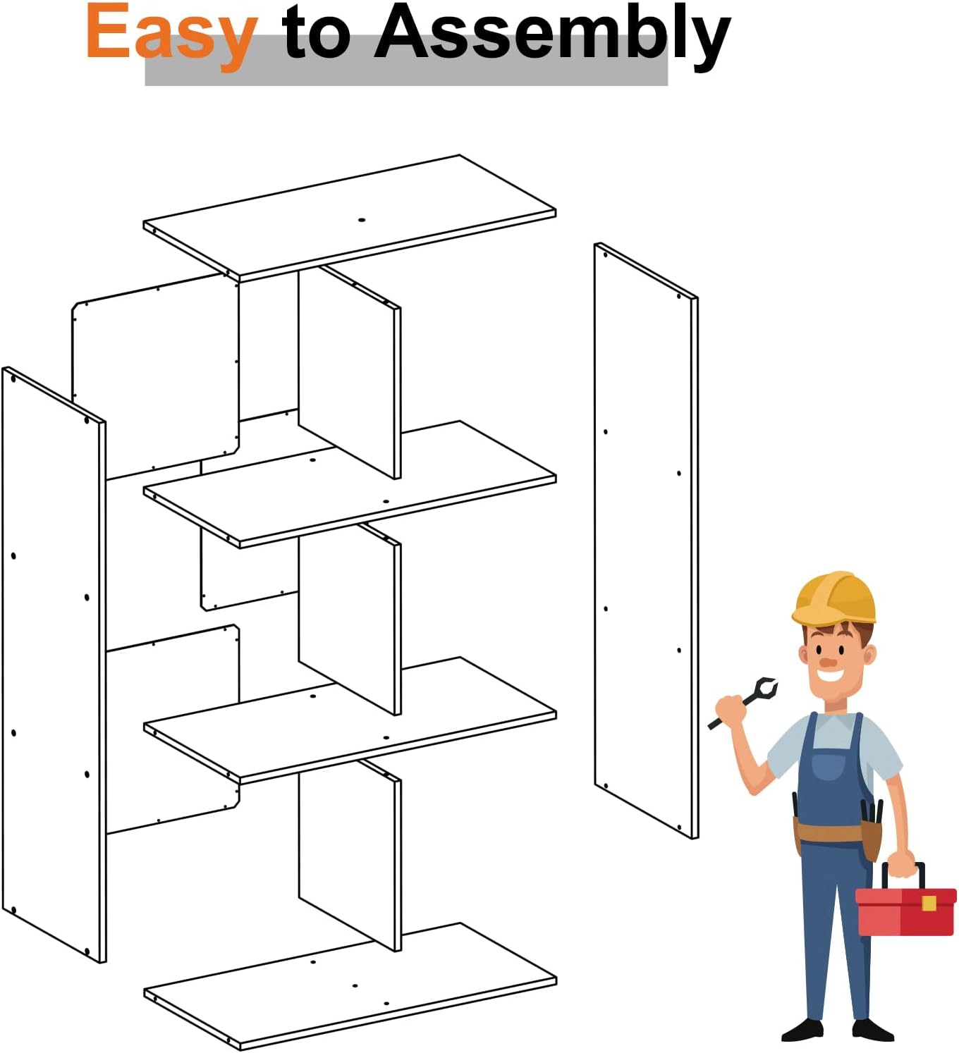 Sweetcrispy 6 Cube Storage Organizer - Versatile Open Cube Bookshelf with Removable Back Panels | White, 36" L × 11.6" W × 24" H