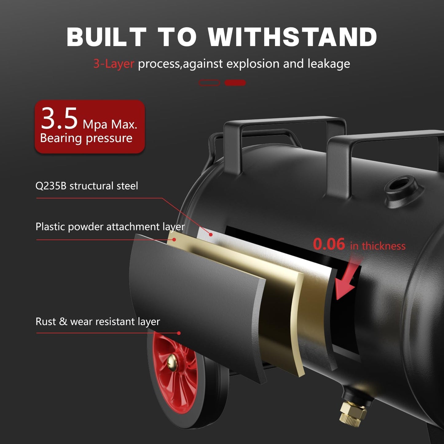 12 Gallon Ultra Quiet Air Compressor with 2 Quick Couplers 2HP 8.75 CFM, Max 115 PSI Pressure Oil-Free Air Compressor Tank, 70dB Quiet Compressor for Auto Repair, Tire Inflation 110V/60hz