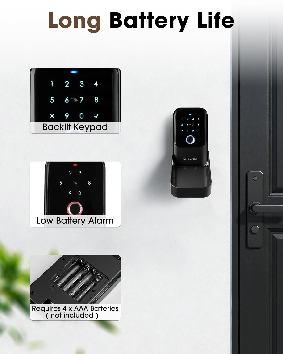 Gravless Smart Key Lock Box with Fingerprint, Lock Box for Keys with Code for outside, Combination Lockbox, Key Box Wall Mount, 5 Ways to Unlock IP65 Waterproof