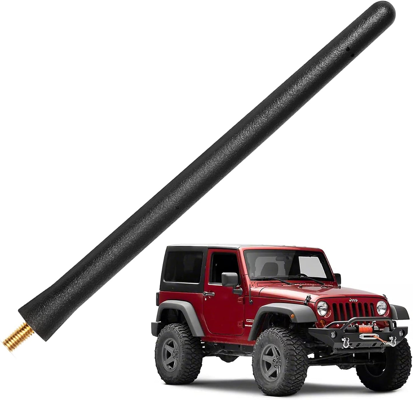 KSaAuto 2007-2026, Short Antenna Compatible with Jeep Wrangler Gladiator JK JL Carwash Proof Jeep Antenna Replacement