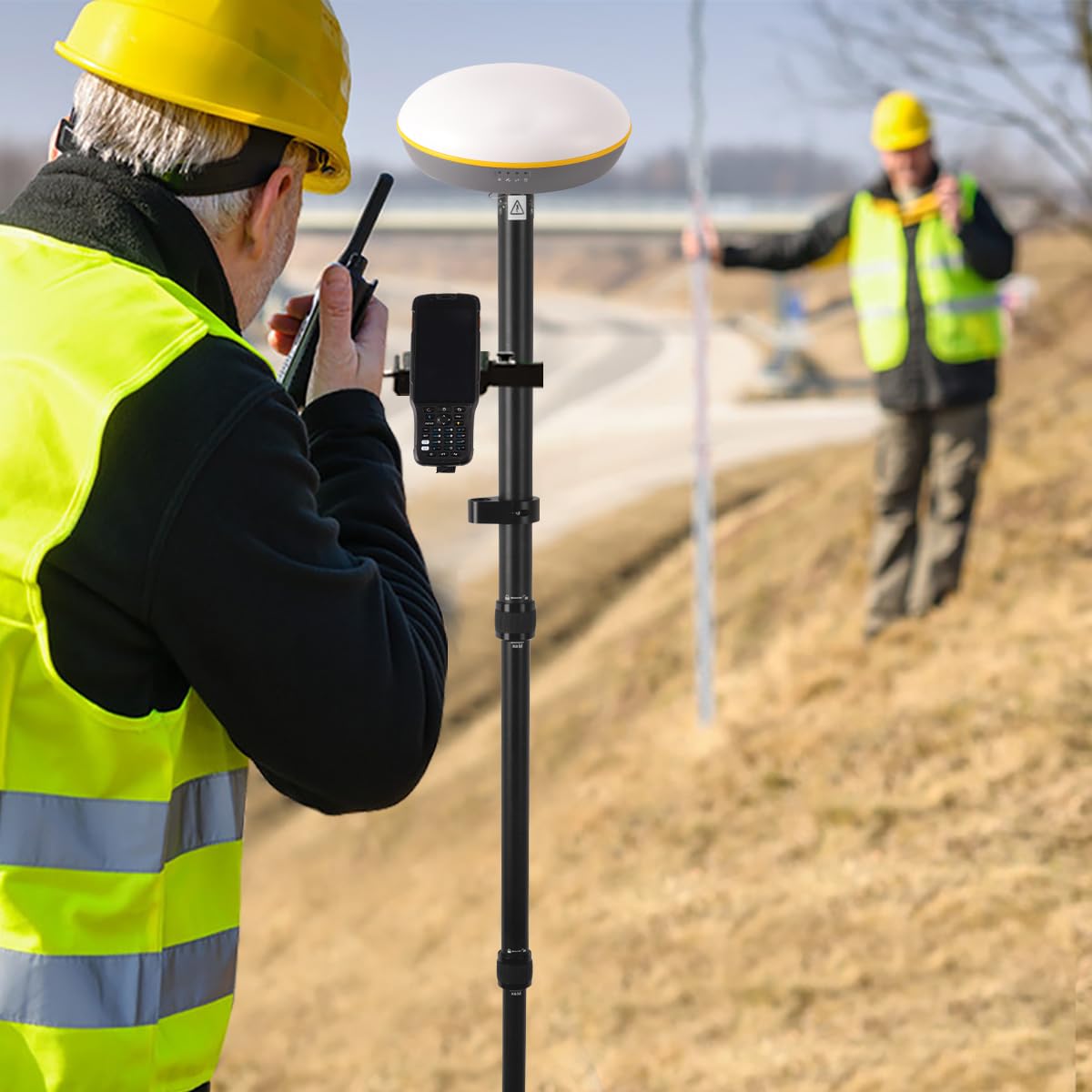 DMITER Telescopic Rover Rod - 5 FT/1.5M Aluminum Survey Pole with Removable Tip & Locking System for Land Surveying, Engineering, and Mapping