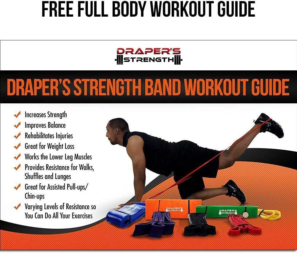 DRAPER'S STRENGTH Heavy Duty Resistance Stretch Loop Bands for Powerlifting Workout Exercise and Assisted Pull Ups 05. Green