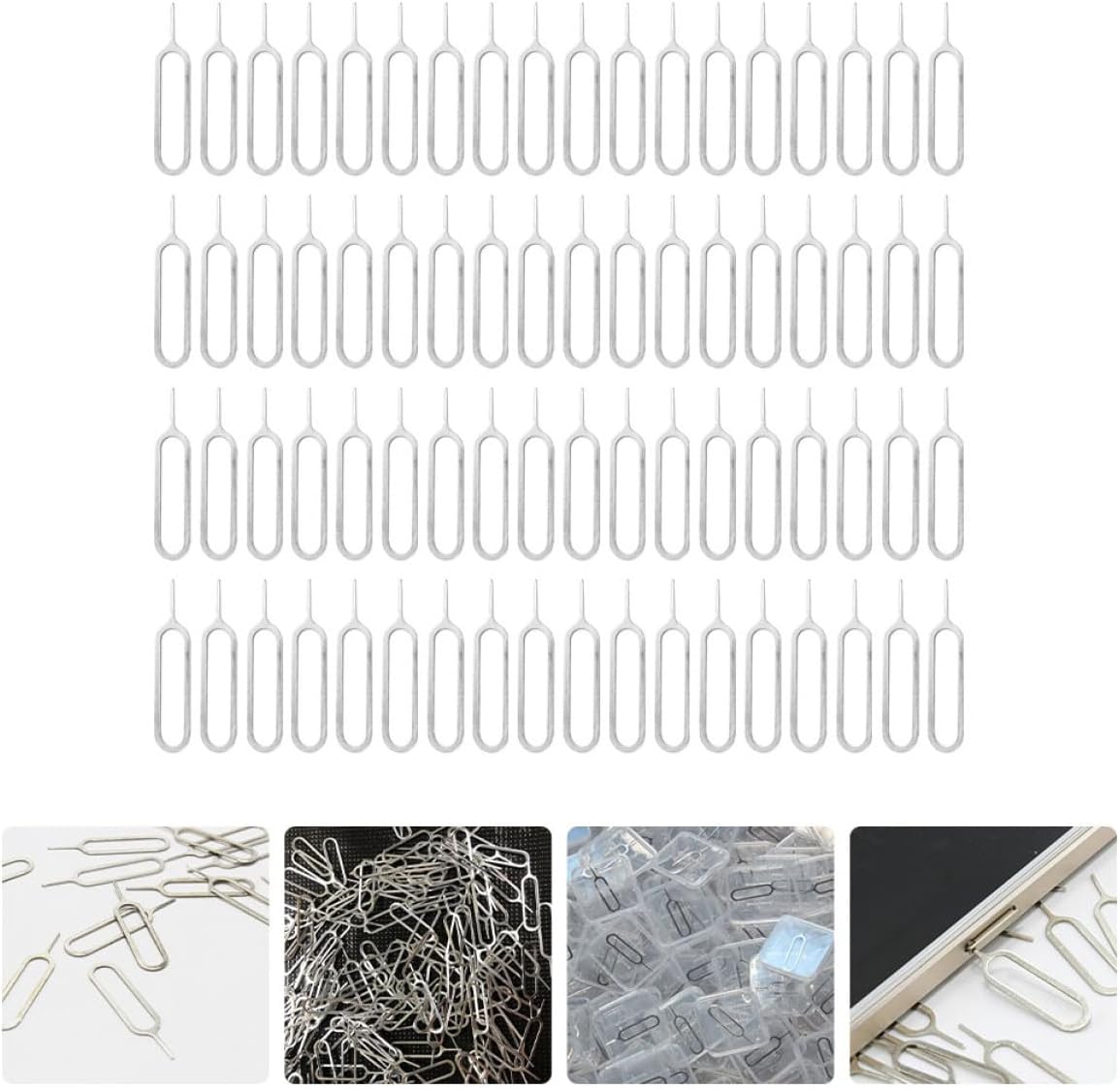 400pcs Beaupretty Sim Card Removal Pins Ejector Tool for Smartphones Universal Phone Sim Eject Pin Silver Metal