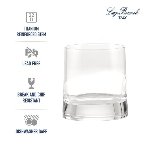 Luigi Bormioli Veronese DOF Glasses Set of 6 – 11.5 Oz Clear Tumblers for Whiskey, Bourbon, Scotch & Cocktails – Sturdy Barware for Home Entertaining – Lead-Free Glass Drinkware