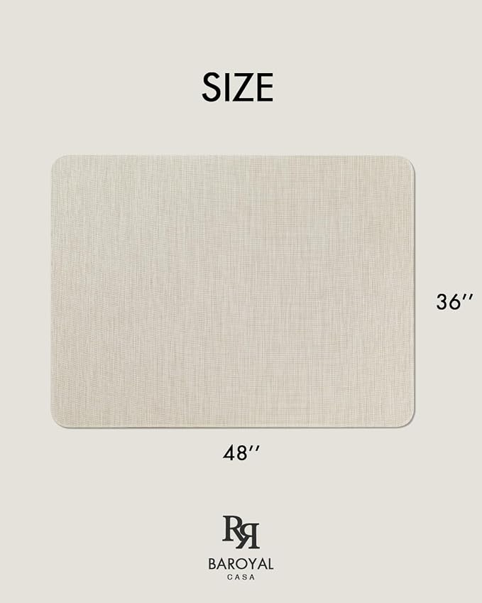 Baroyal Office Chair Mat for Hardwood Floor Under Desk Computer Rolling Chair Mat for Wood/Tile Floor Non-Slip Heavy Duty Desk Rug PVC Plastic Hard Floor Protector 36" x 48" (Parchment)