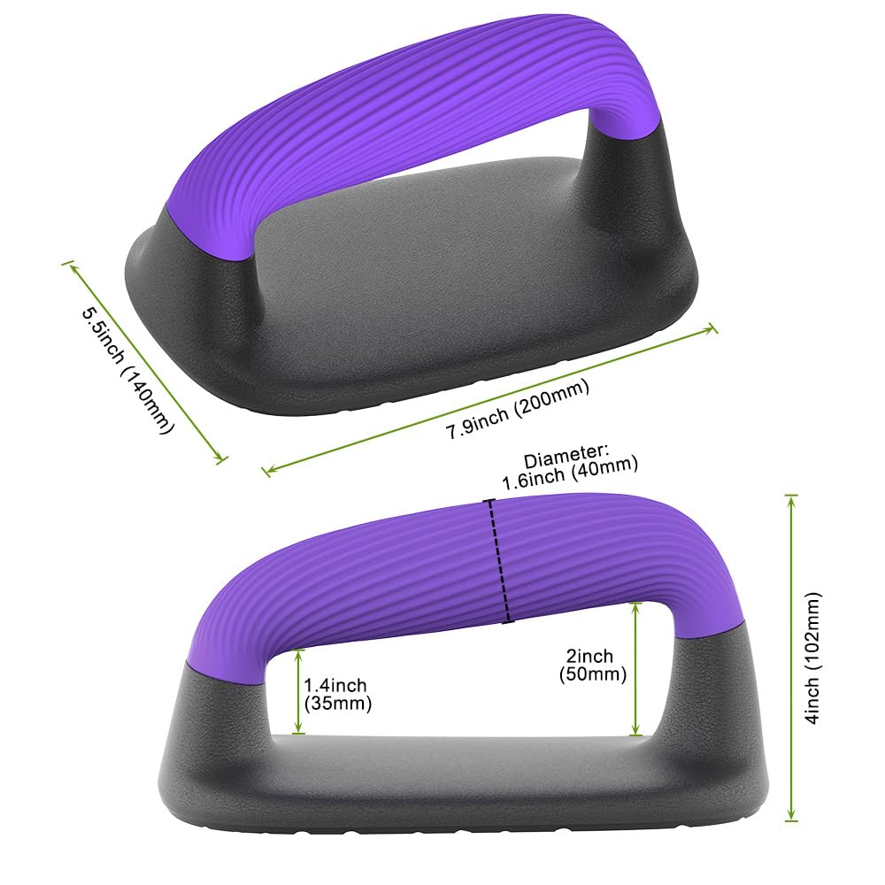Lifeswell Push Up Bars – Ergonomic Pushup Handles for Floor Strength Training, Non-Slip Push-Up Stands with Soft Grip, Pushups Bars for Home Gym Workout, Blue Purple