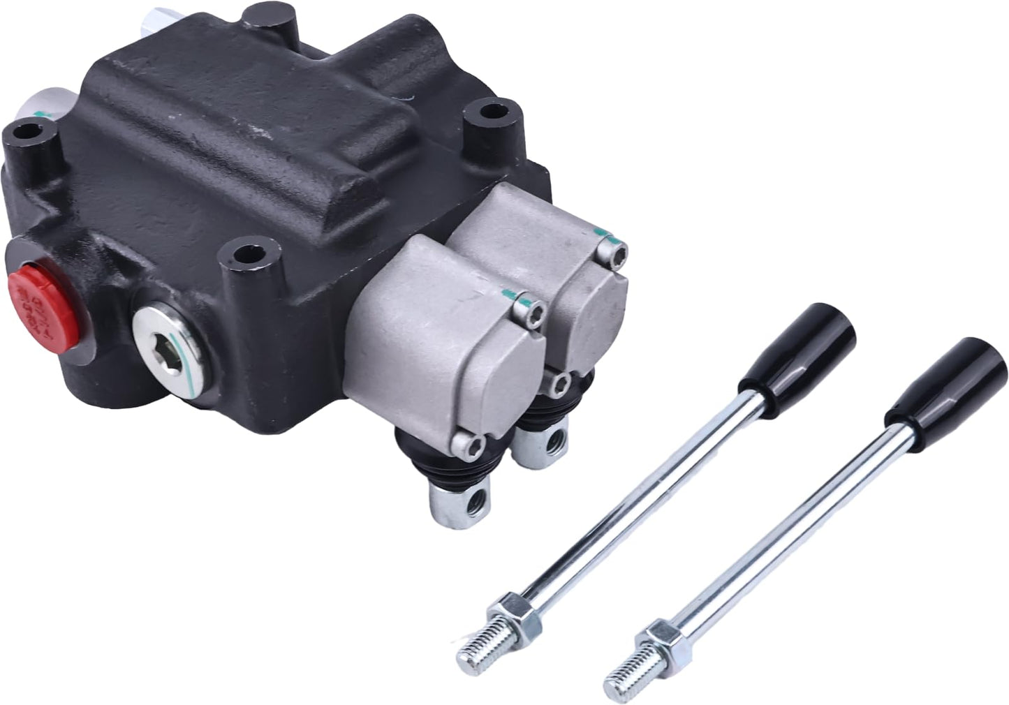 Solarhome 2 Spool Hydraulic Control Valve Open Center Double Acting 21 GPM 3600 PSI SAE Ports Compatible With Tractors Loaders Log Splitters