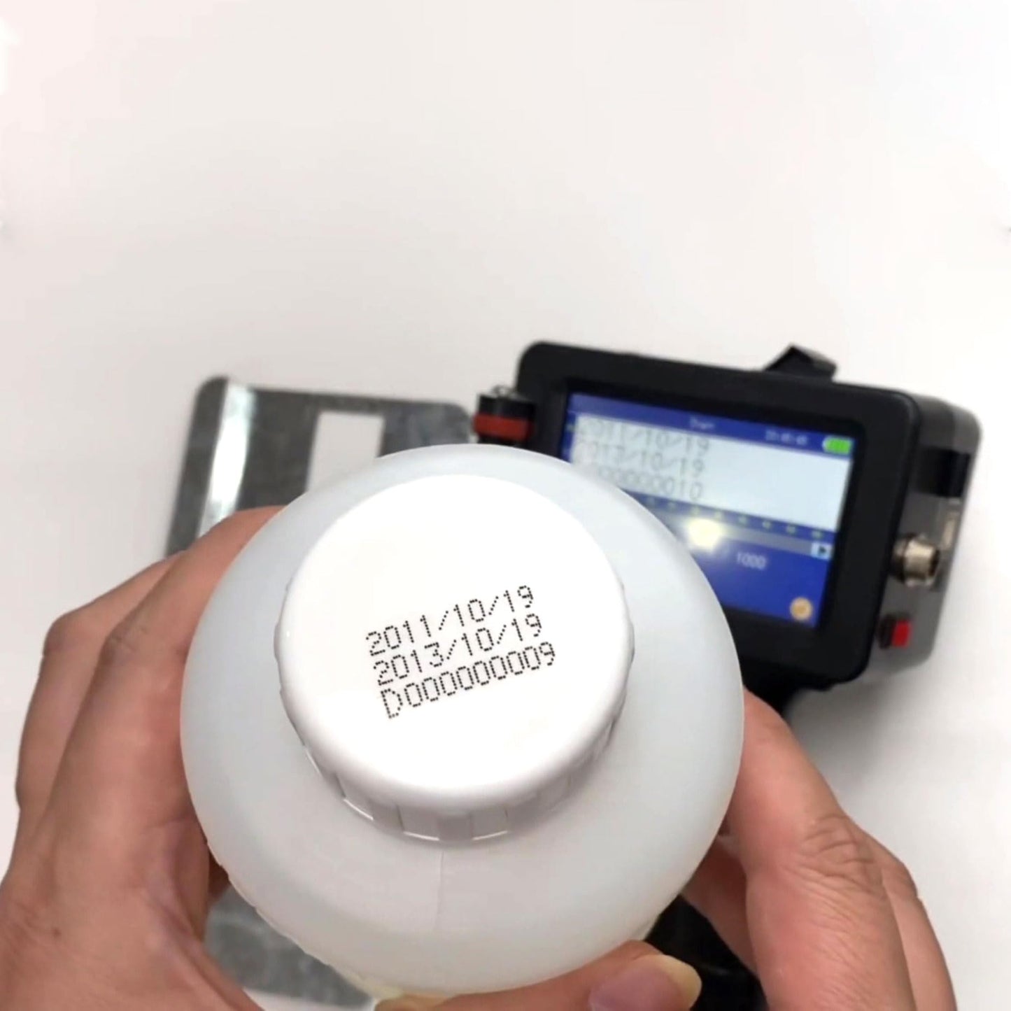 Phezer P16 Handheld Inkjet Printer, 4.3" Screen and Solvent Ink Cartridge, Portable Intelligent Coding Machine for Expiry Date/Time/Barcode/QR Code/Logo