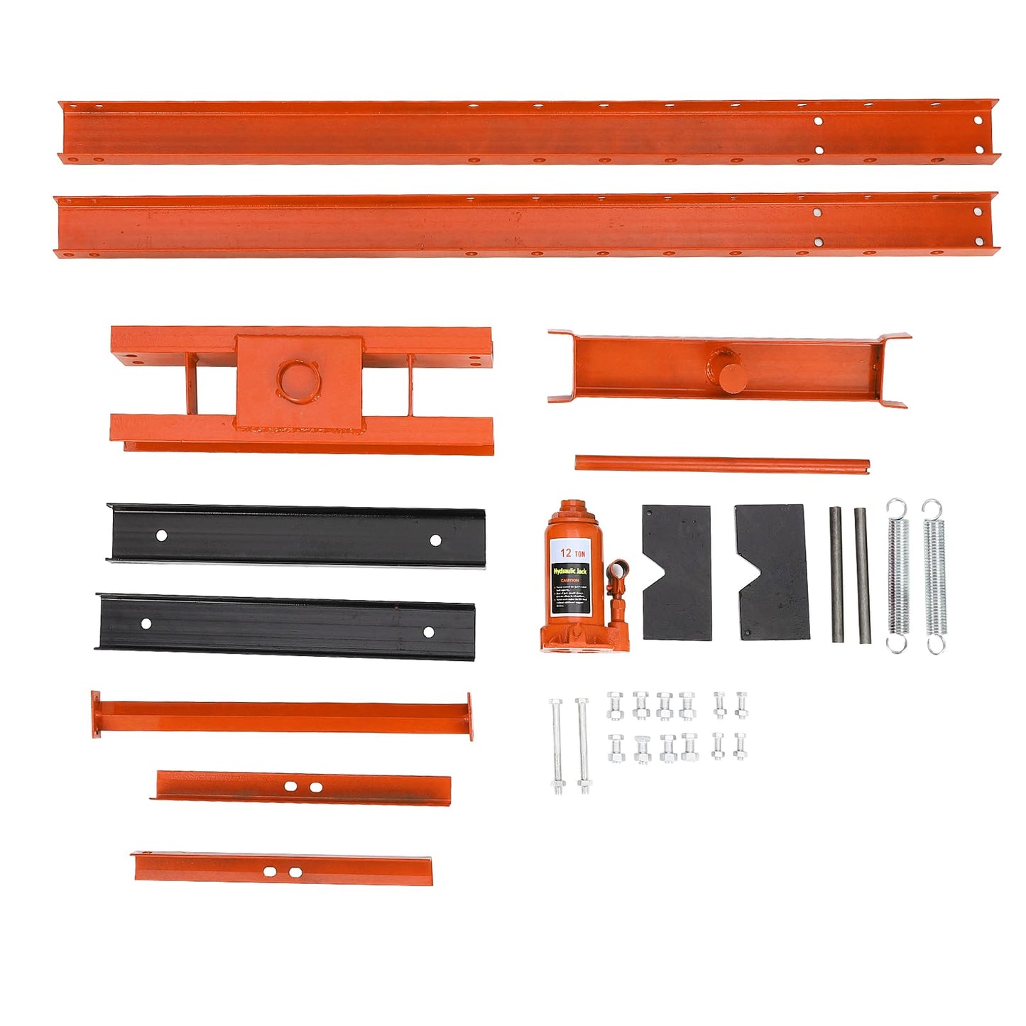 Garvee Hydraulic Shop Press, 12 T H-Frame Garage Floor Shop Press Adjustable Hydraulic Press with Press Plates, Orange