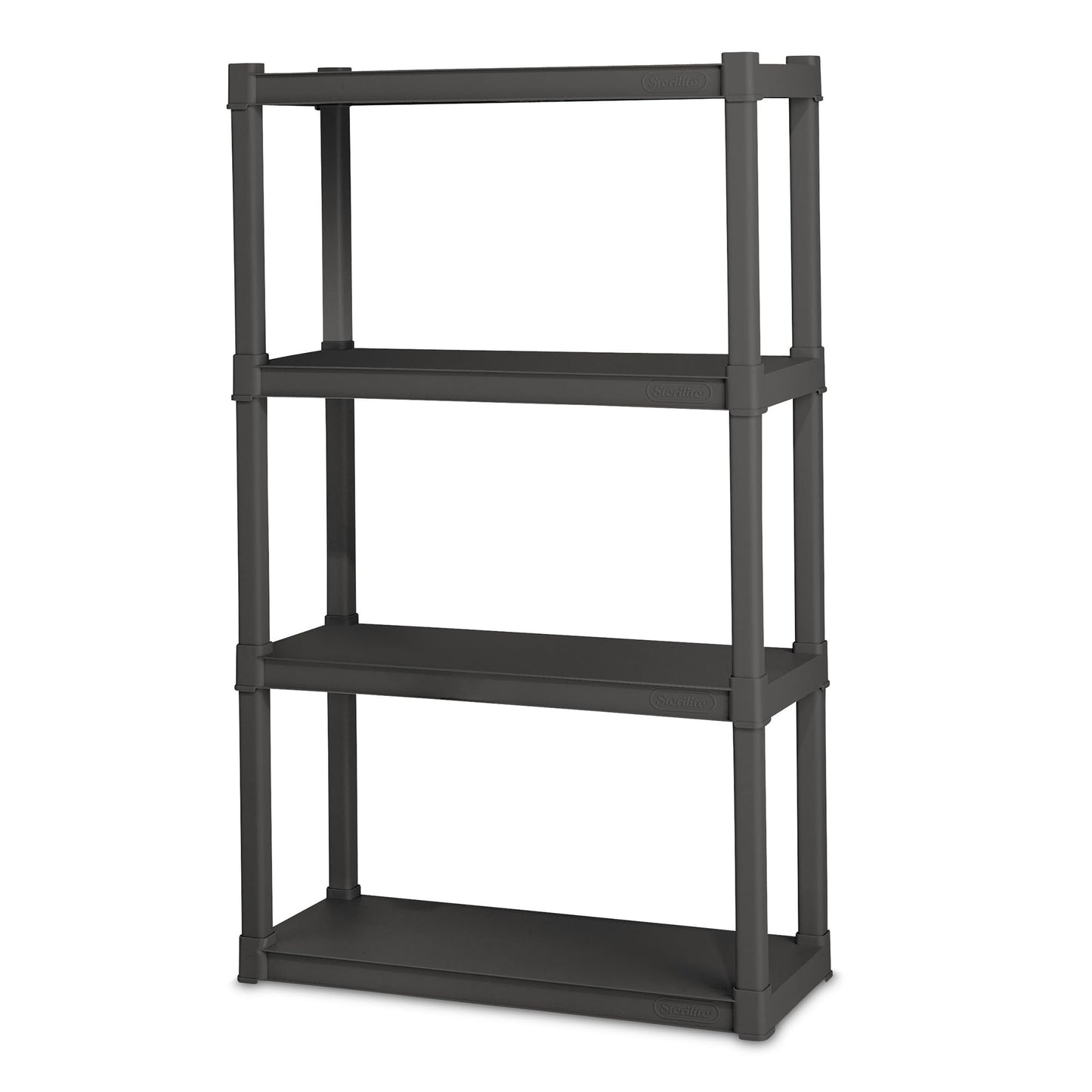 Sterilite 2-Pack 4 Shelf Unit, Heavy-Duty Shelving Storage and Utility Rack - Standing Plastic Organizer Shelves for Kitchen, Bathroom, and Garage