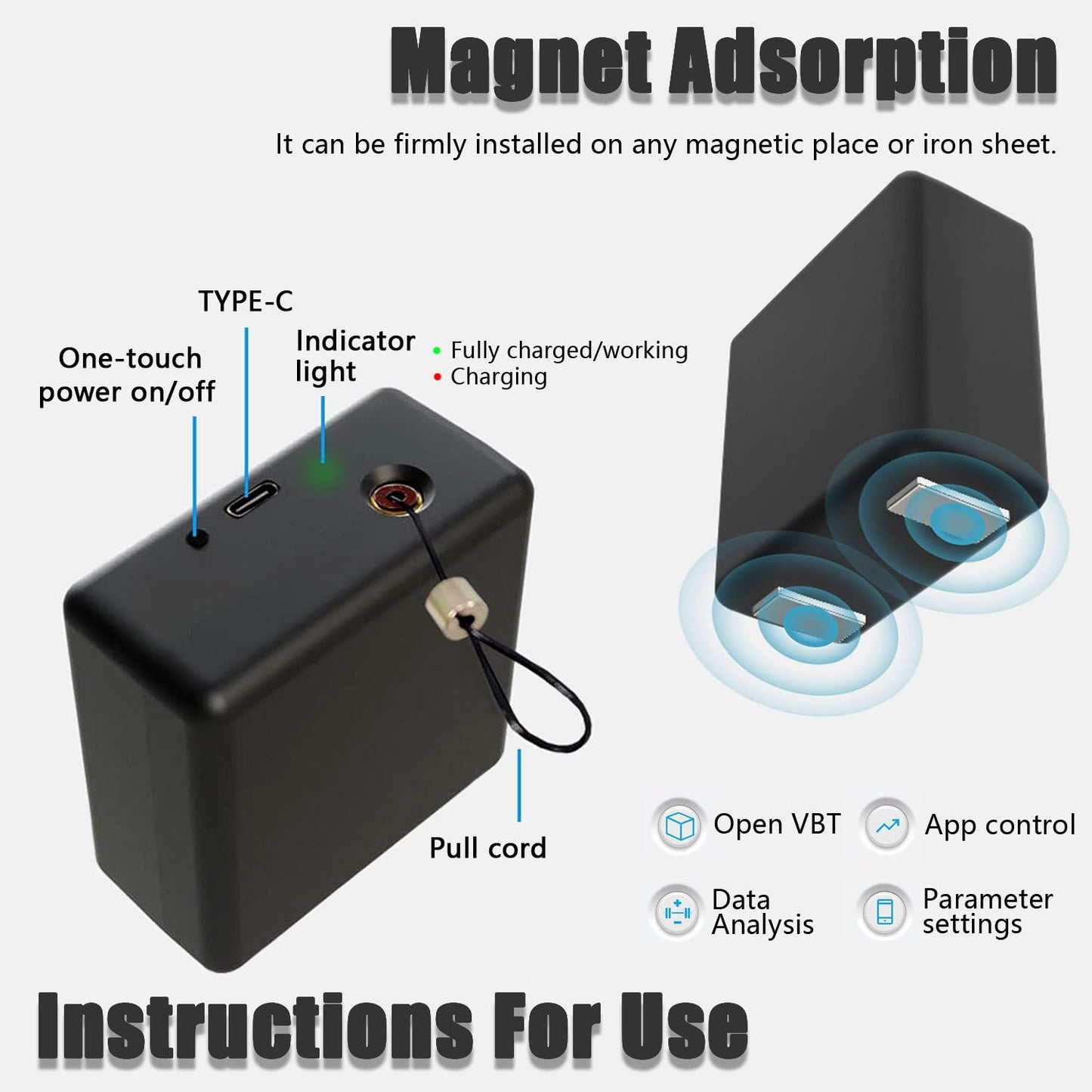 Speed&Strength Linear Encoder Cube,Velocity Based Training Device for Strength Training,App Real-Time,Voice Tips,Vertical Jump Measurement Fat Burning (B )