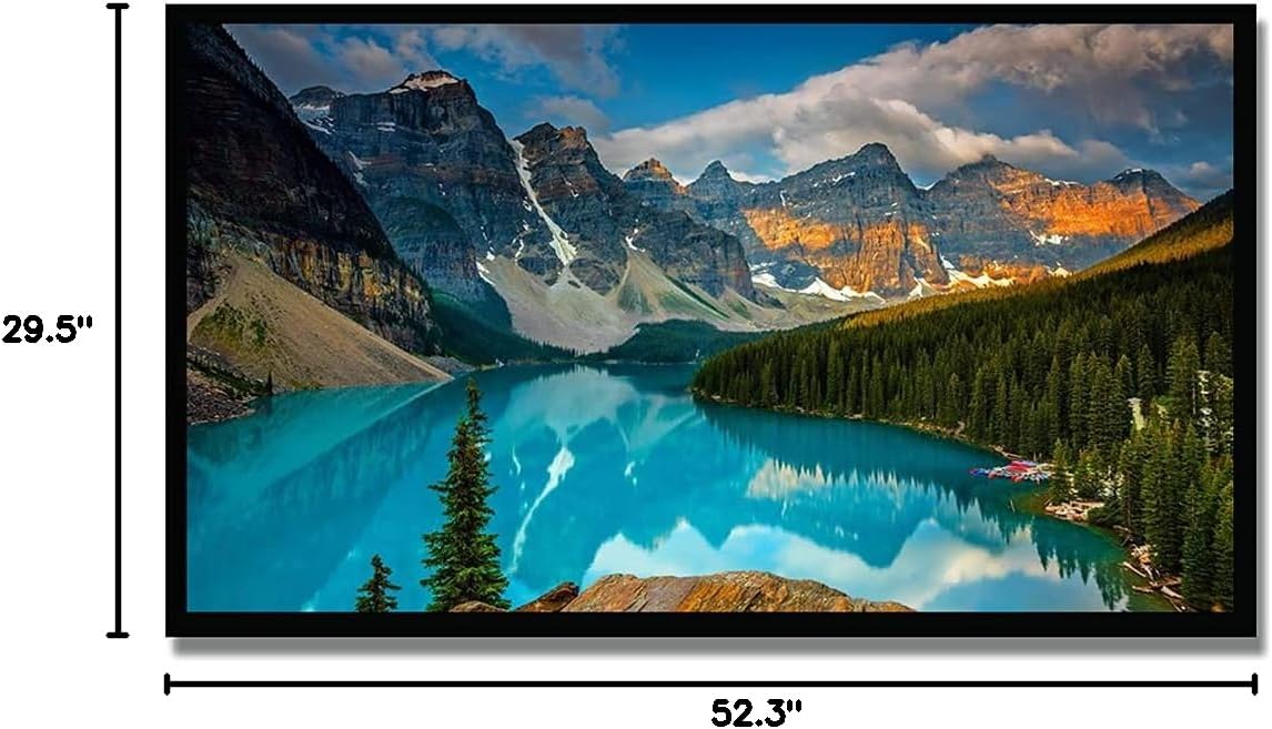 Zopsc 16:9 60-120 Inch Anti-Reflective(60inch) Portable Projection Screen White Synthetic Polyester Fabric Projector