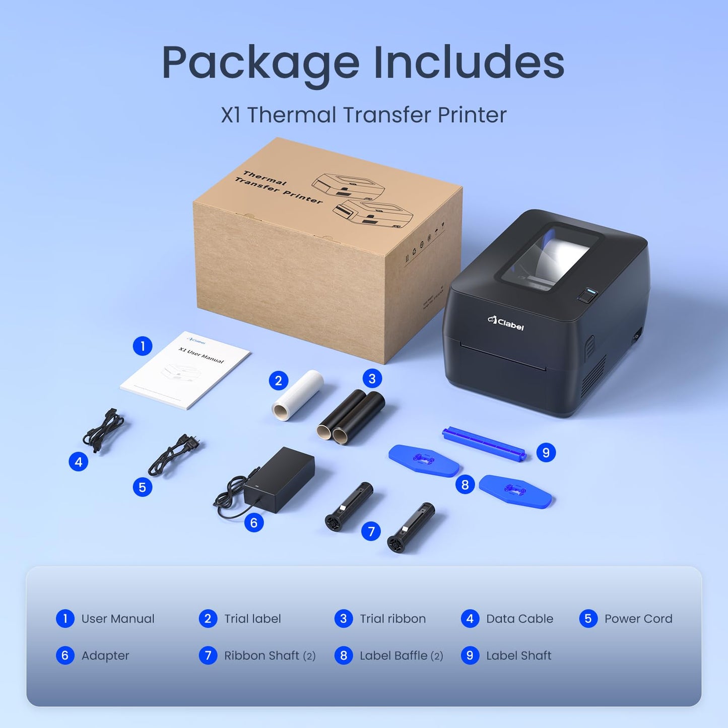 Thermal Transfer Label Printer- Bluetooth 4x6 Shipping Printer for Small Business, Warehouse, Retail and Office, Barcode Maker for Asset Tracking, Inventory and Logistics, Compatible with Phone and PC