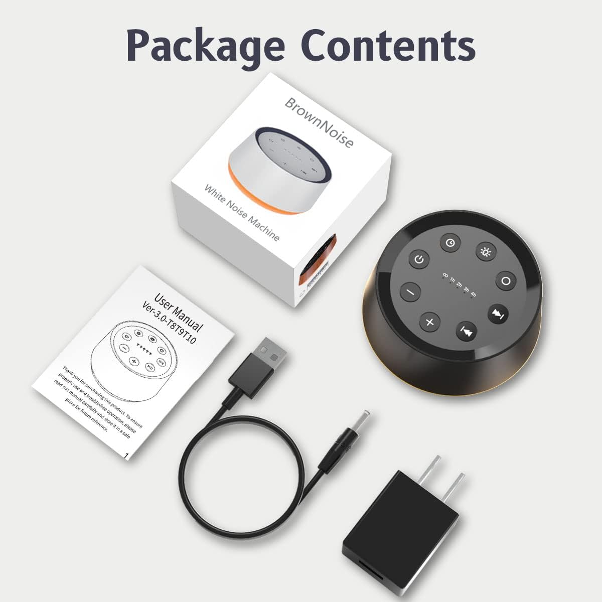 Skiennix Brown Noise Sound Machine - 30 Soothing Sounds & 12 Color Night Light | Sleep Aid for Adults & Kids