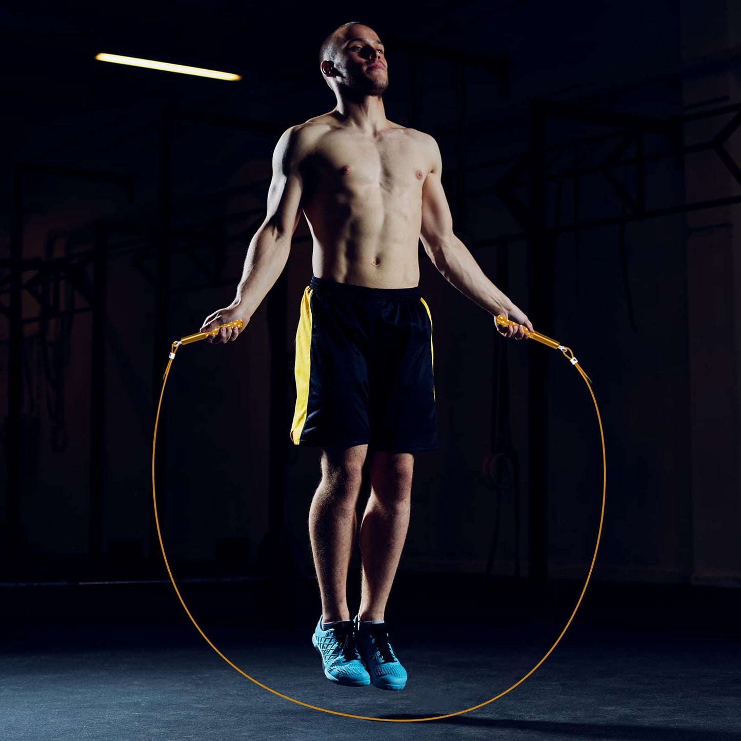 Jump Rope, Wastou Speed Jumping Rope for Training Fitness Exercise, Adjustable Adults Workout Skipping Rope for Men, Women, Kids, Girls (Yellow)