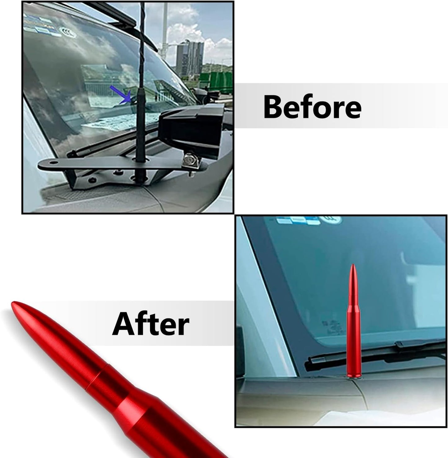 Ajxn 1 1500 2500 3500 1500 2500 3500 PC Car Truck Bullet Antenna, Radio Antenna Replacement, Fit for Chevy Silverado HD