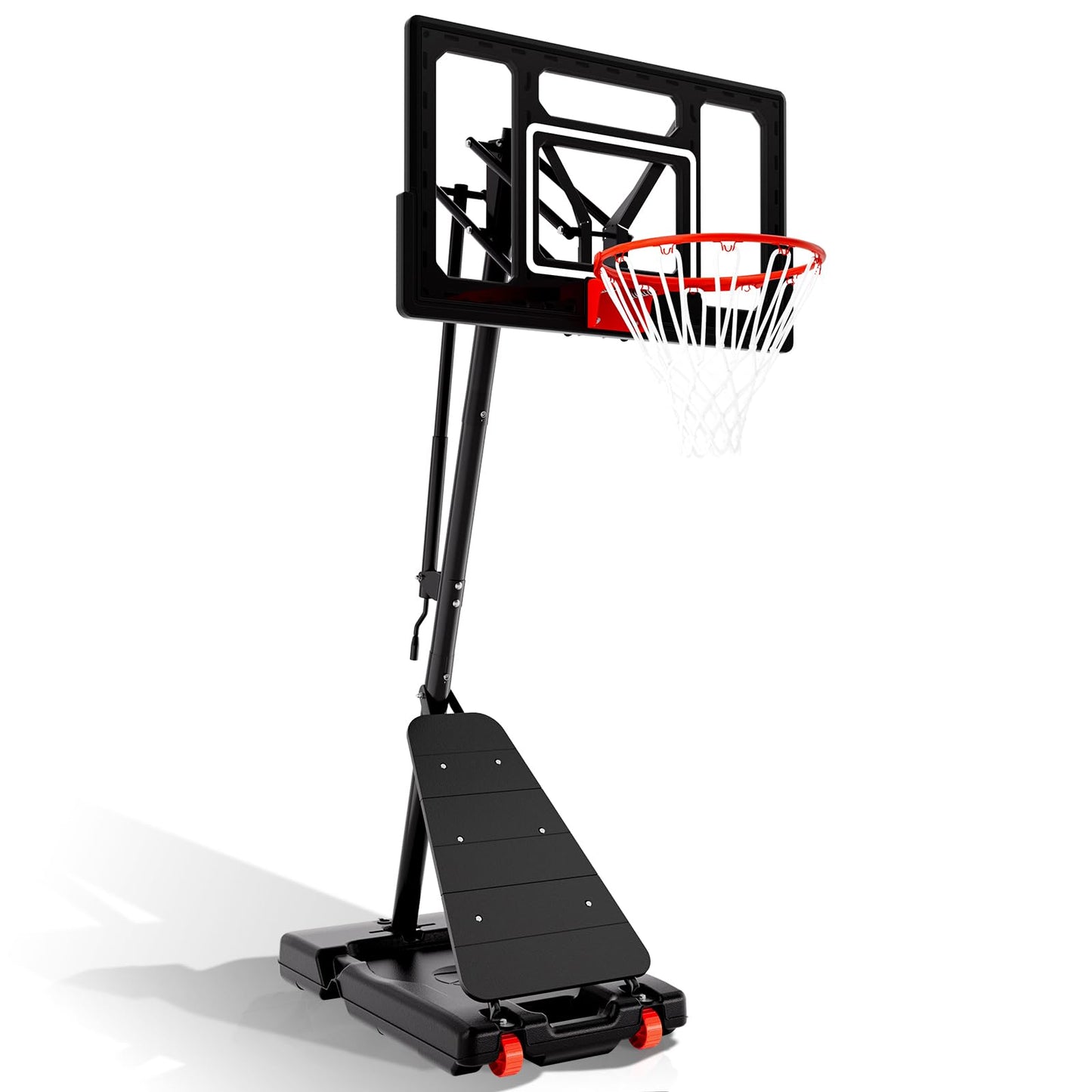 BACKYARD BLITZ Basketball Hoop,44&48in Backboard Portable Basketball Goal System, 10FT Hand-Crank Adjustable Basketball Hoop Outdoor (Black, 40in Backboard)