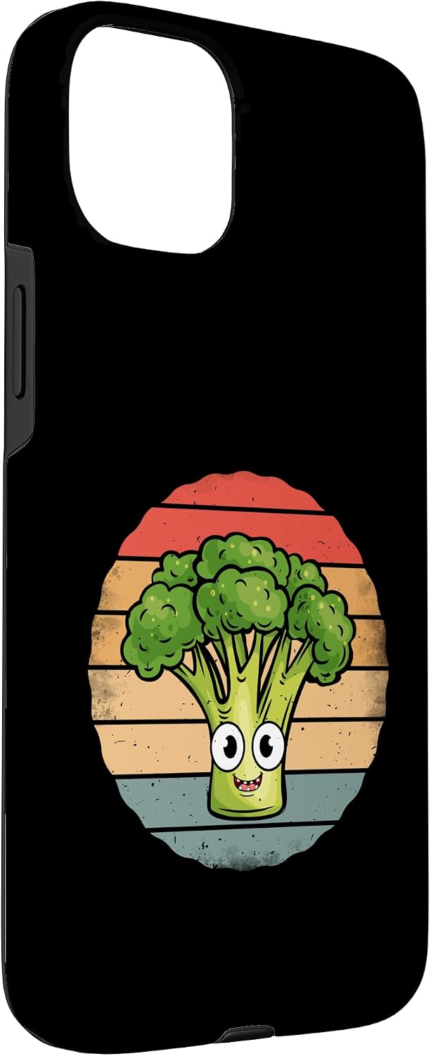 Broccoli Gifts for Vegetarians Co. Sunset 15 Broccoli - Funny Retro Vintage Style Broccoli Lover Case for iPhone Plus