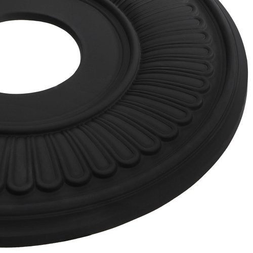 Hedume Black Ceiling Medallion, 13 1/5" OD x 3 2/5" ID PU Decorative Home Lighting Ceiling Cover Plate for Light Fixtures and Ceilings Fans