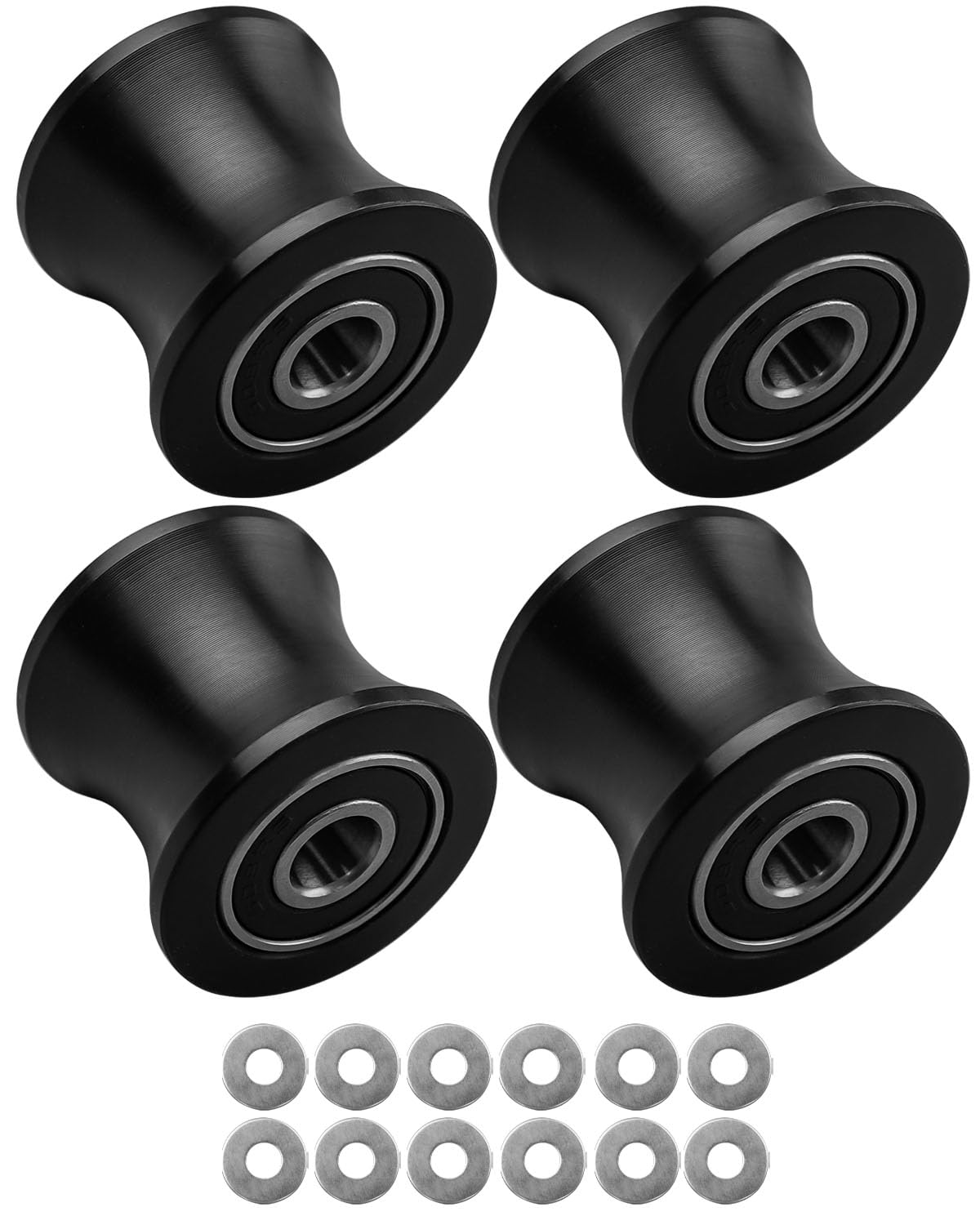 Roller Wheels Set Fit for Total Gym DLX II III Adv DLX 2500 3000 4000 570 2000 Pilates Reformer Machine, 4Pcs Fitness Exercise Equipment Wheel Replacement, with 12Pcs Gaskets